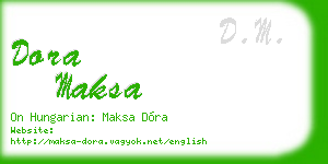 dora maksa business card